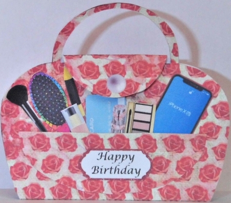 Handbag card 2 with accessories by Hazel Underwood
