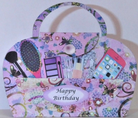 Handbag card 4 with accessories by Hazel Underwood