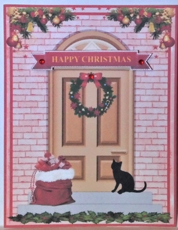 Black cat Christmas greeting card Featured Gallery Photo