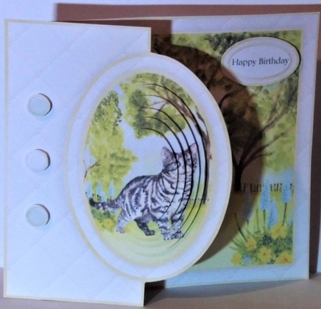 Cat Half Front Card 5 by Hazel Underwood