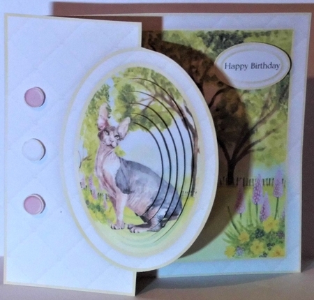 Cat Half Front Card 10 by Hazel Underwood