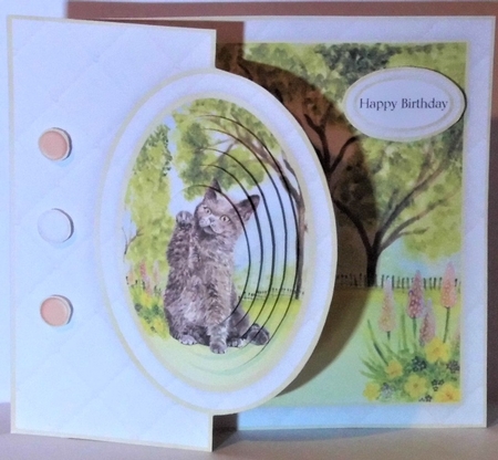 Cat Half Front Card 11 by Hazel Underwood