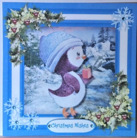 Cute , Penguin Present  by Hazel Underwood