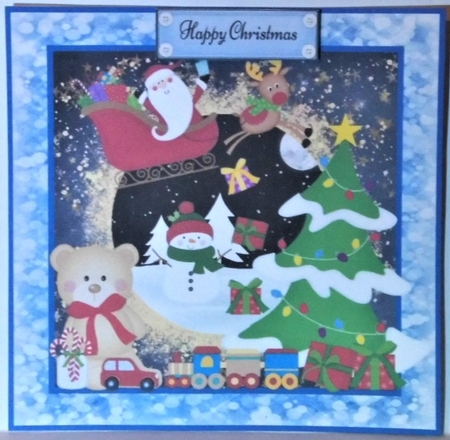 3 Santa delivering his pressies card fronts/toppers by Hazel Underwood