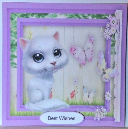 White Kittens Butterfly Friends by Hazel Underwood