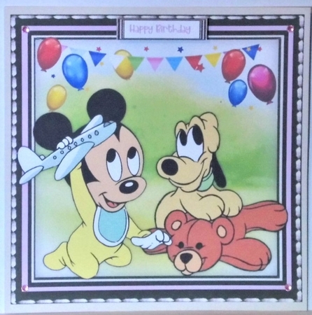 8 Card fronts , Mickys Babies by Hazel Underwood