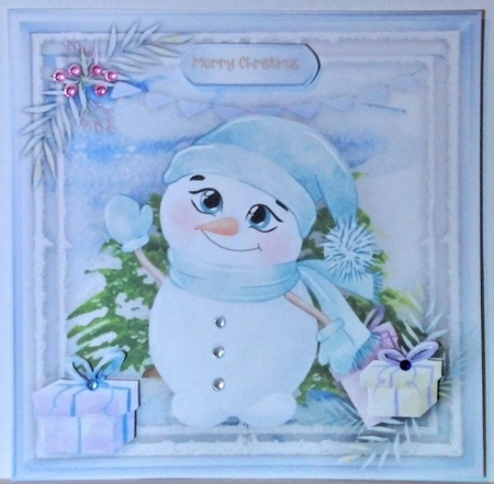 Jolly Snowman , Blue by Hazel Underwood