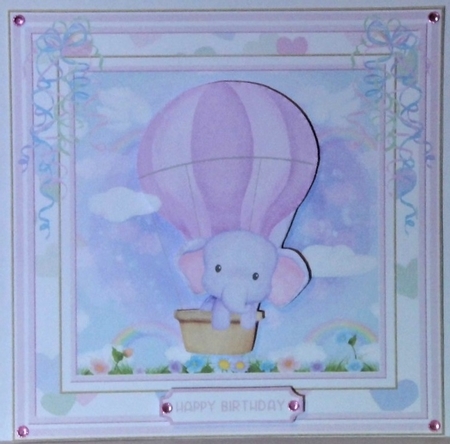 Cute Elephant Watercolour Decoupage Topper 2 by Hazel Underwood