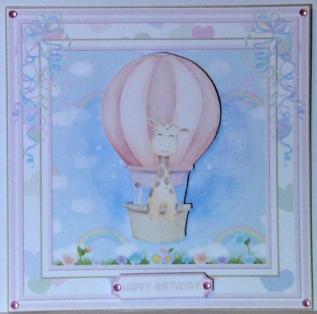 Cute Baby Giraffe Watercolour Decoupage Topper 1 by Hazel Underwood