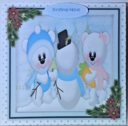 Christmas Teds Building The Snowman by Hazel Underwood