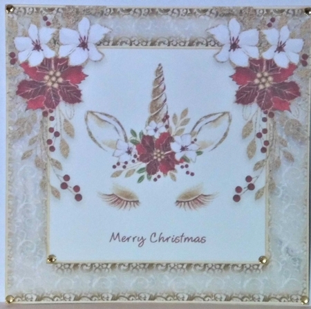 Pretty Christmas Unicorn 1 Card by Hazel Underwood
