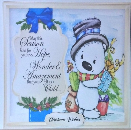 8, Card Fronts  Christmas Animals and 4 Inserts by Hazel Underwood
