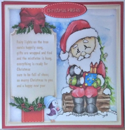 8, Card Fronts  Christmas Animals and 4 Inserts by Hazel Underwood