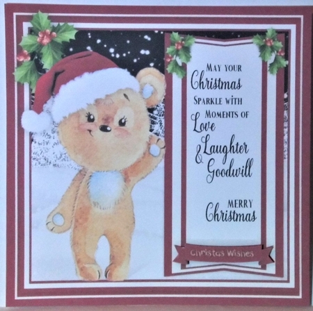 Cute Bear , Christmas Wishes by Hazel Underwood