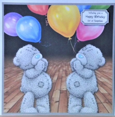 Tatty Teddy with balloons by Hazel Underwood
