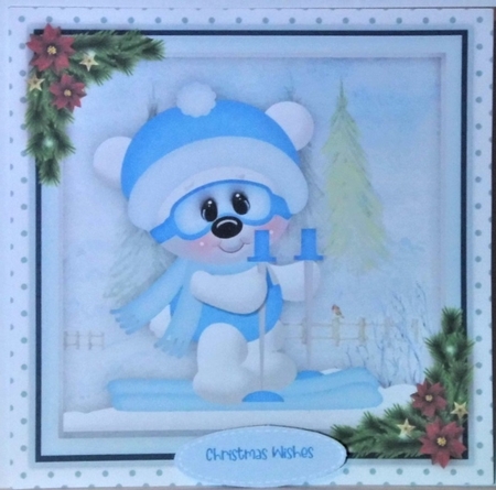 4, Lovely card Fronts , Christmas Teds by Hazel Underwood