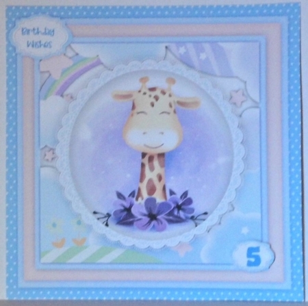 Cute Giraffe in a lace Frame by Hazel Underwood