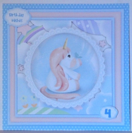 Cute Unicorn in a lace Frame by Hazel Underwood