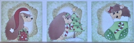 6 Christmas hedgehog toppers by Hazel Underwood