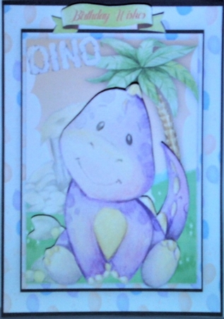 4,A5  Card Fronts Dino Dinosaur by Hazel Underwood