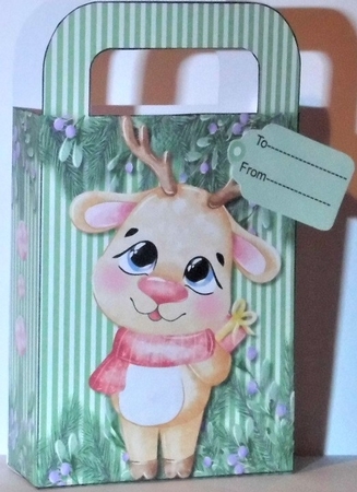 Gift Bag with Gorgeous  Reindeer by Hazel Underwood