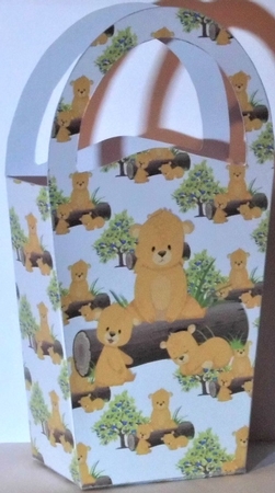 LARGE ROUND TOP GIFT BAG - BEAR FAMILY by Hazel Underwood