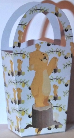 LARGE ROUND TOP GIFT BAG - HONEY BEAR by Hazel Underwood
