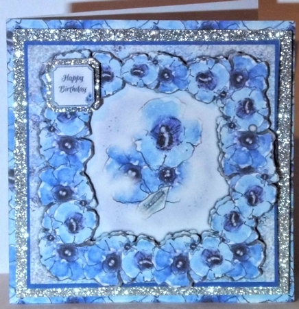 GENTIANS BACKGROUND: A4 Blue Floral Background/Backing Paper With Commercial Use by Hazel Underwood