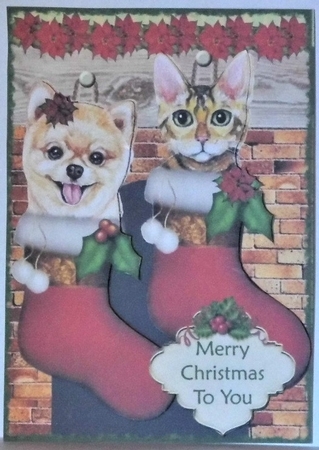 Pets in Stockings 1 by Hazel Underwood