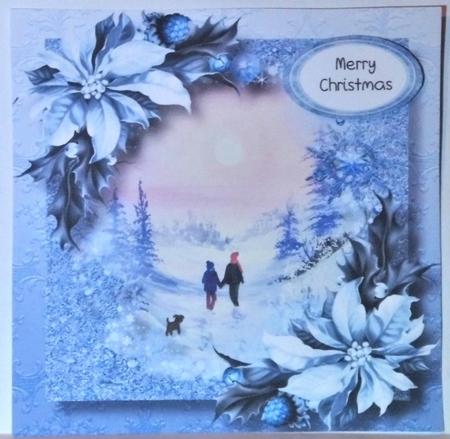Snow Frame Christmas - Pink Skies 8x8 by Hazel Underwood