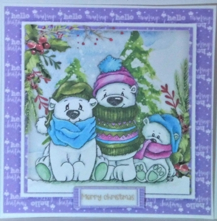 4, Lovely cards , 3 Chilly Polar Bears by Hazel Underwood