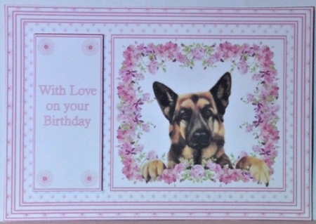 A5 German shepherd dog card front by Hazel Underwood