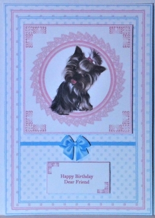 A5 cute dog card front by Hazel Underwood