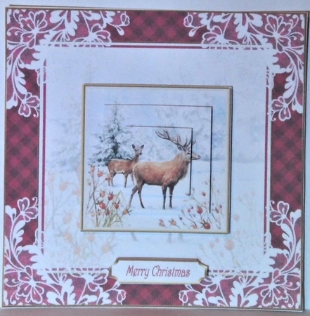 Christmas Vintage Stag Topper 1 by Hazel Underwood