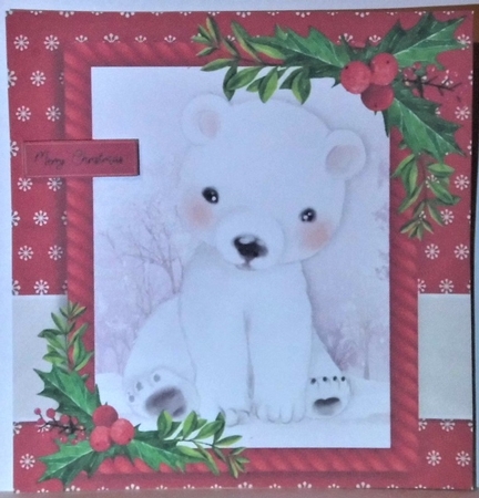 Gorgeous Polar Bear With Holly 8x8 by Hazel Underwood