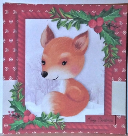 Gorgeous Fox With Holly 8x8 by Hazel Underwood