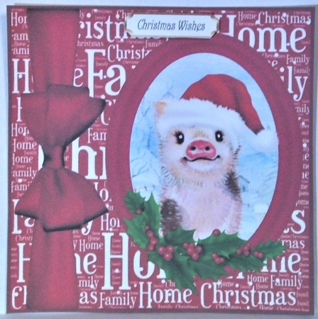 3 Christmas pig card fronts/toppers by Hazel Underwood