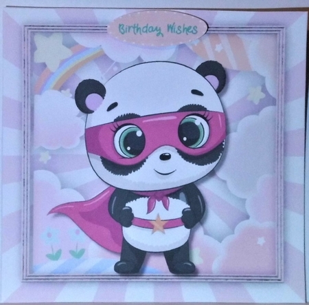 Gorgeous Panda Super Hero, pink by Hazel Underwood