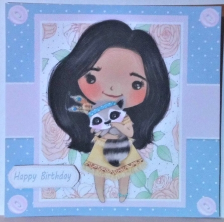 Princess With Raccoon 7x7 by Hazel Underwood