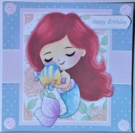 Princess With Fish7x7 by Hazel Underwood