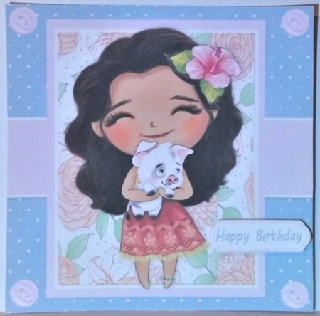 Princess With Pig 7x7 by Hazel Underwood