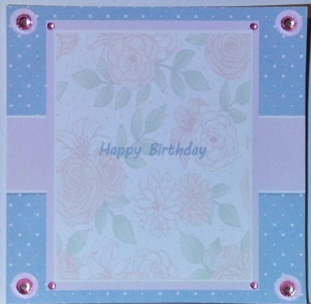 Shabby Chic Blue & Pink Insert 7x7 by Hazel Underwood