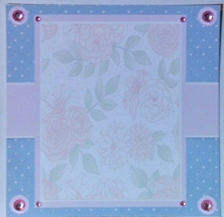 Shabby Chic Blue & Pink Insert Blank 7x7 by Hazel Underwood
