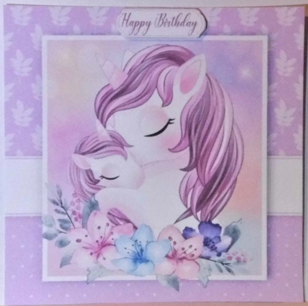 Beautiful Purple Unicorns Sleeping 7x7 by Hazel Underwood
