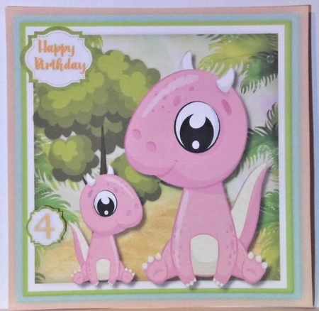 4, Lovely card Front , Dinosaur Play by Hazel Underwood