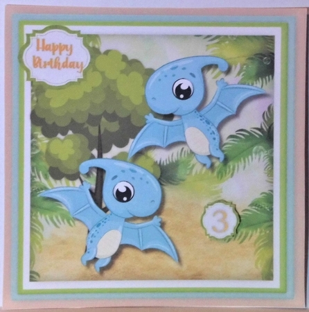 4, Lovely card Front , Dinosaur Play by Hazel Underwood
