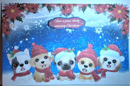 Cute Christmas Dogs 1 by Hazel Underwood
