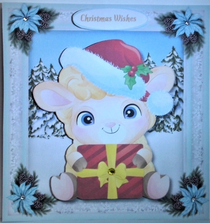 Gorgeous Christmas Lamb 7x7  by Hazel Underwood