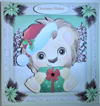 Gorgeous Christmas Lion 7x7  by Hazel Underwood
