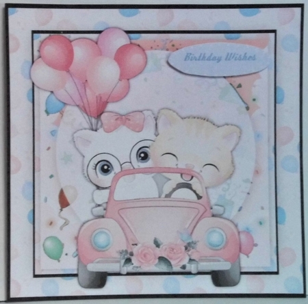 kittys new car  7x7 by Hazel Underwood